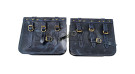 For Royal Enfield Goan Classic 350 Leather Pannier Navy blue Bags With Mounting - SPAREZO For Royal Enfield Goan Classic 350 Leather Pannier Navy blue Bags With Mounting - SPAREZO